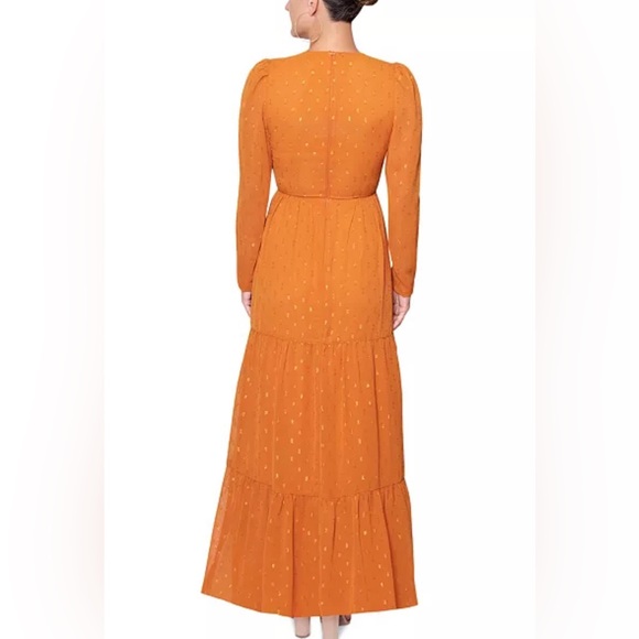 RACHEL RACHEL ROY-Long Sleeve Tiered Maxi Dress With Cutout, Size 12 - Picture 3 of 4